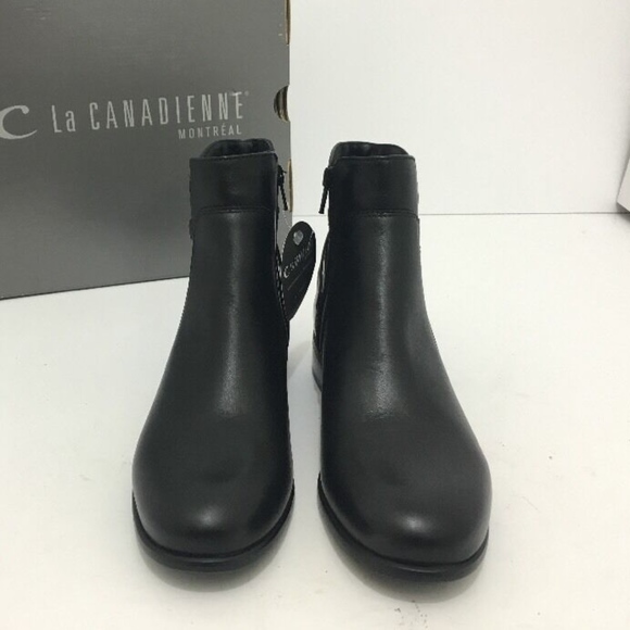 La Canadienne Waterproof Black Leather Ankle Boots - Picture 6 of 8